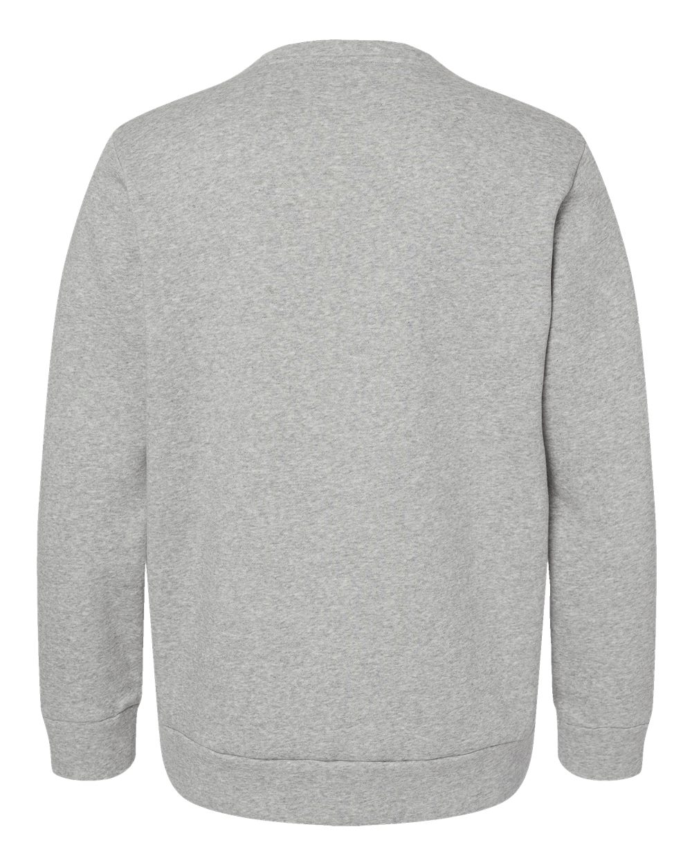 Rear View of Grey Heather Fleece Crewneck Sweatshirt - A434