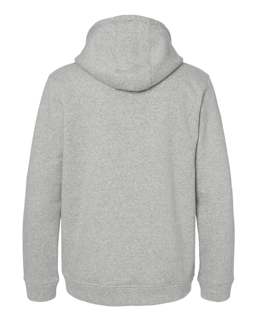 Rear View of Grey Heather Fleece Hooded Sweatshirt - A432