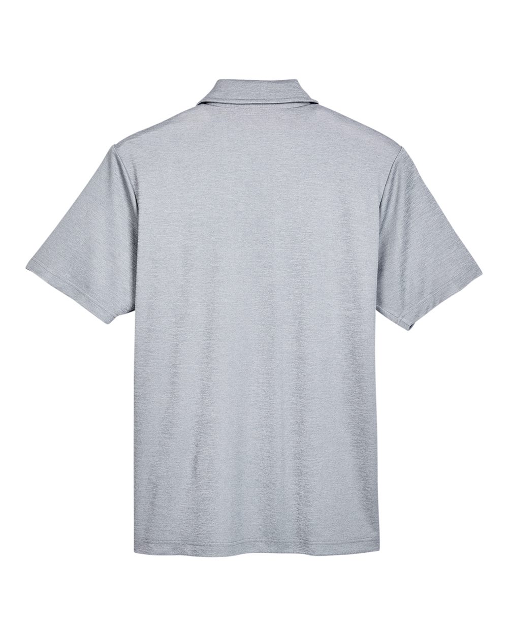 Rear View of Grey Heather Men's CrownLux Performance® Address Mélange Polo - DG22