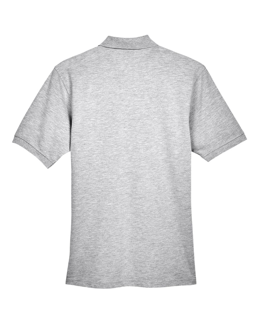 Rear View of Grey Heather Men's Easy Blend™ Polo - M265
