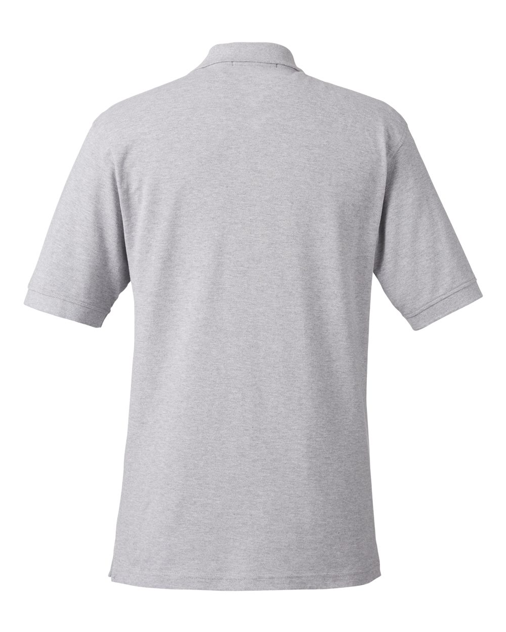Rear View of Grey Heather Men's Pique Polo - M200