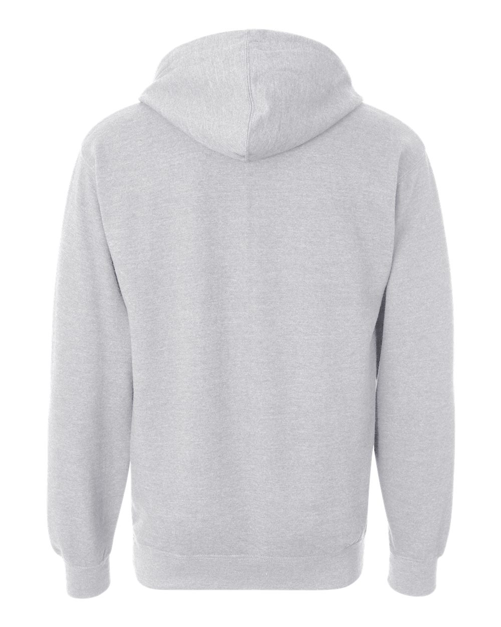 Rear View of Grey Heather Midweight Hooded Sweatshirt - SS4500