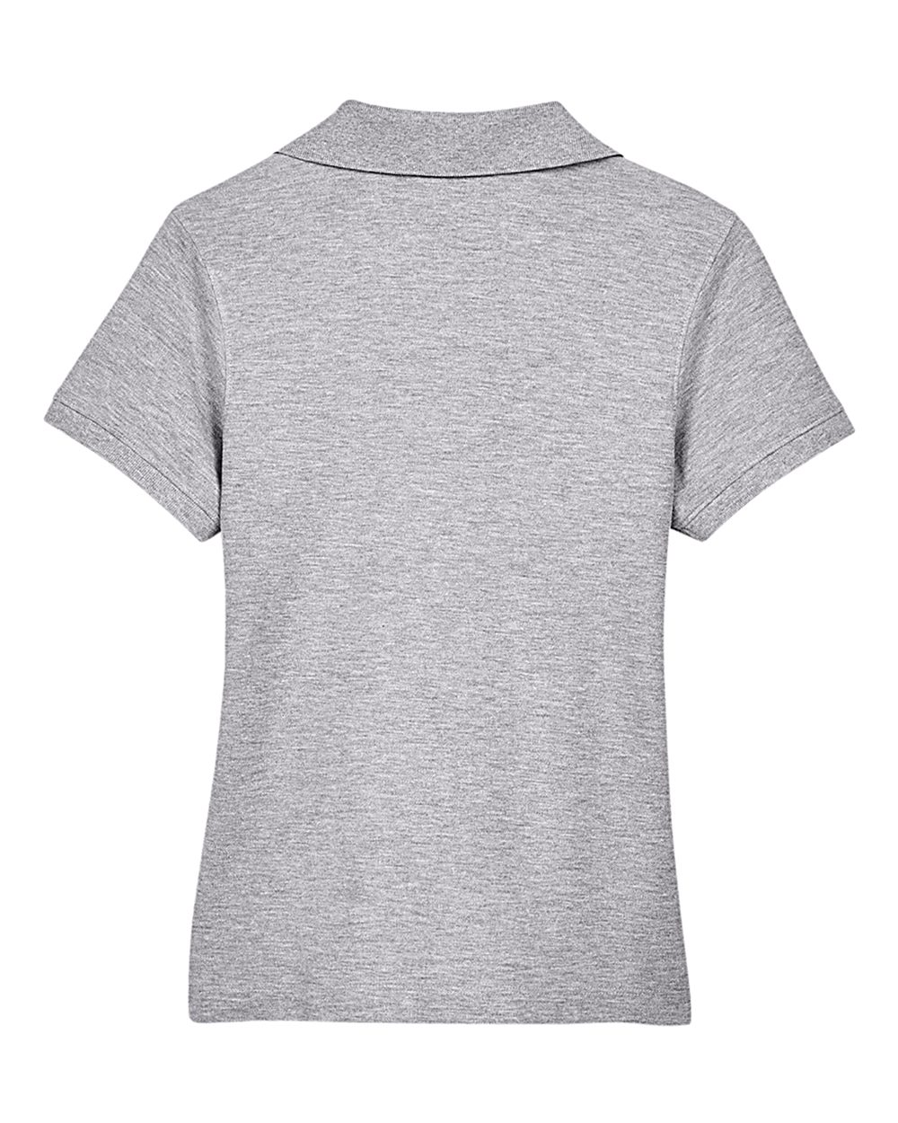 Rear View of Grey Heather Women's Pima Piqué Polo - D100W