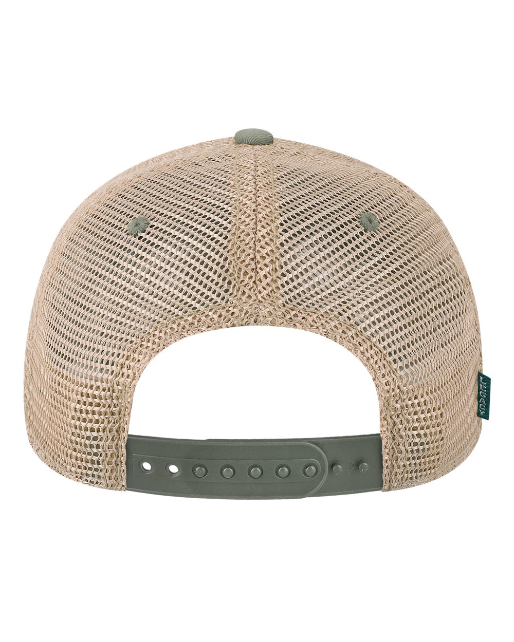 Rear View of Grey/ Khaki Old Favorite Trucker Cap - OFA