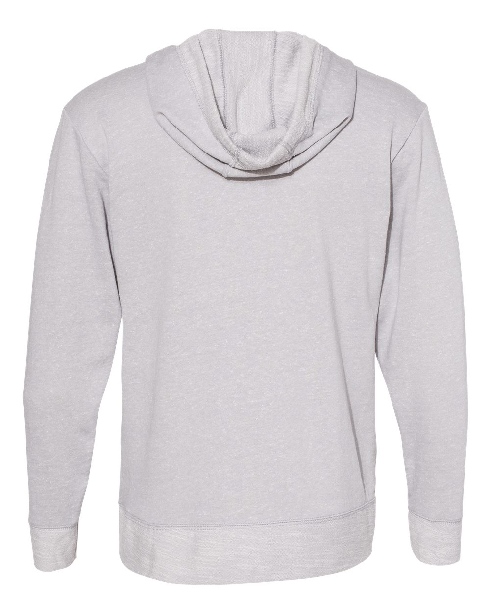 Rear View of Grey Melange Harborside Mélange French Terry Hooded Pullover - 6779