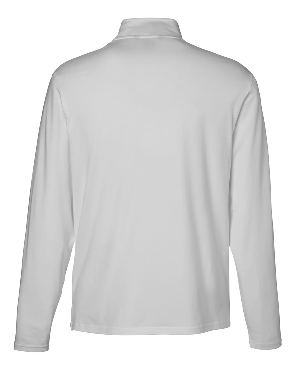 Rear View of Grey Men's Raleigh Stretch Quarter-Zip Pullover - DG425