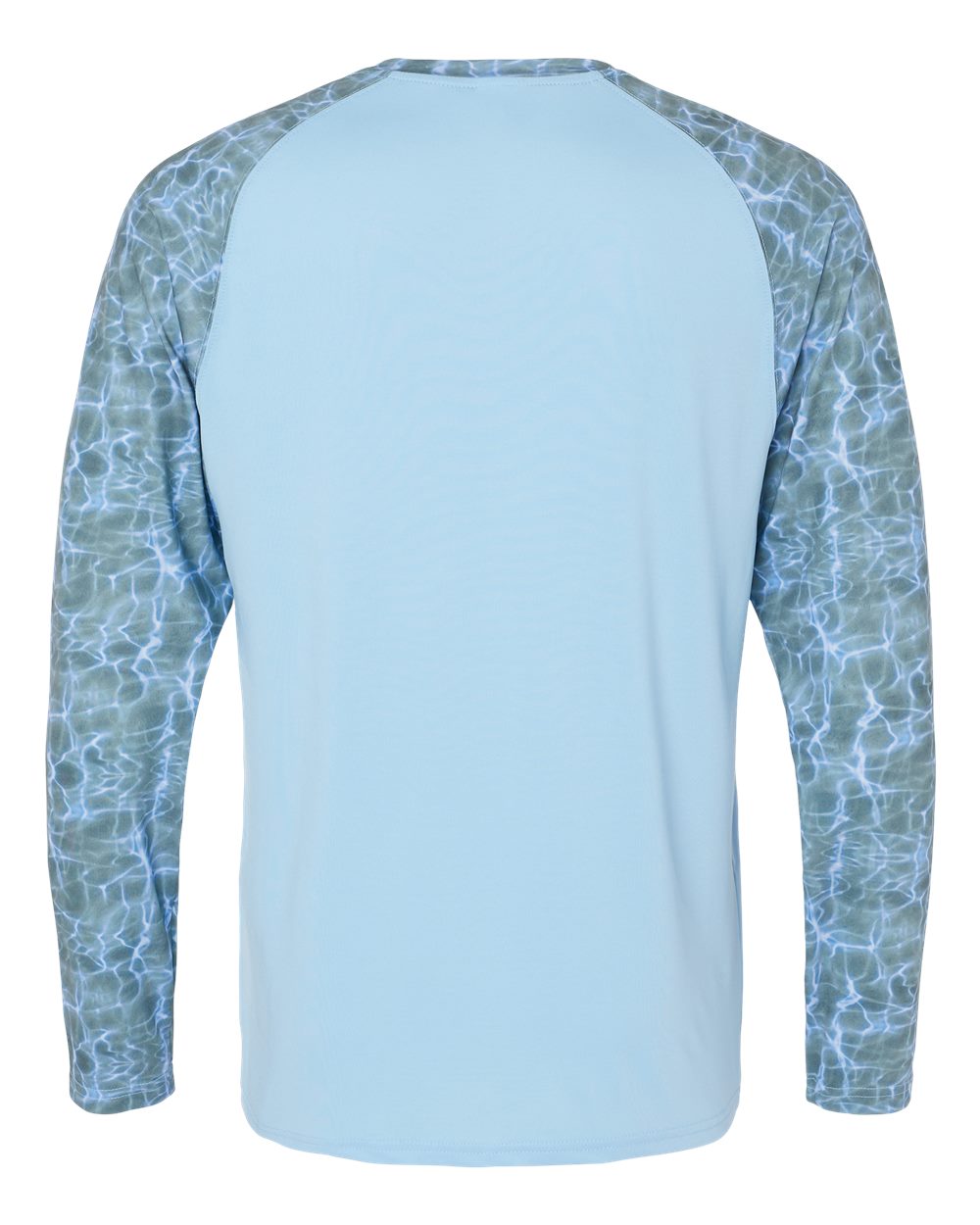 Rear View of Grey Mist Water Panama Colorblocked Long Sleeve T-Shirt - 231