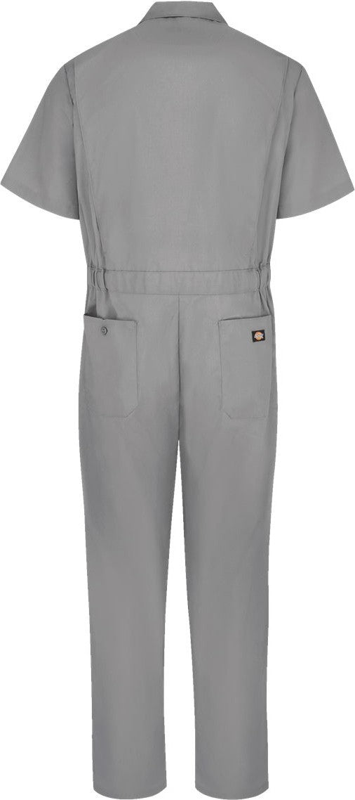 Front View of Grey Short Sleeve Coverall - 3339