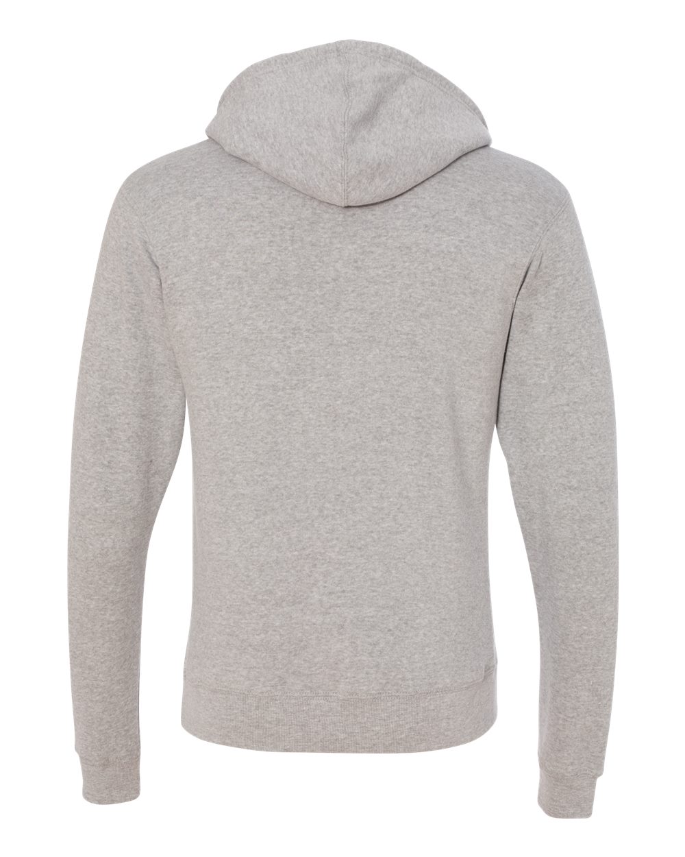 Rear View of Grey Triblend Triblend Fleece Hooded Sweatshirt - 8871