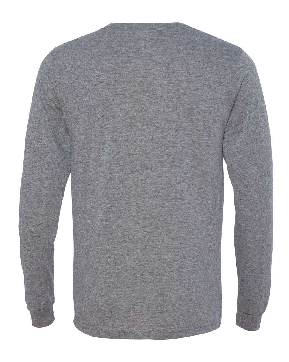 Rear View of Grey Triblend Triblend Long Sleeve Tee - 3513