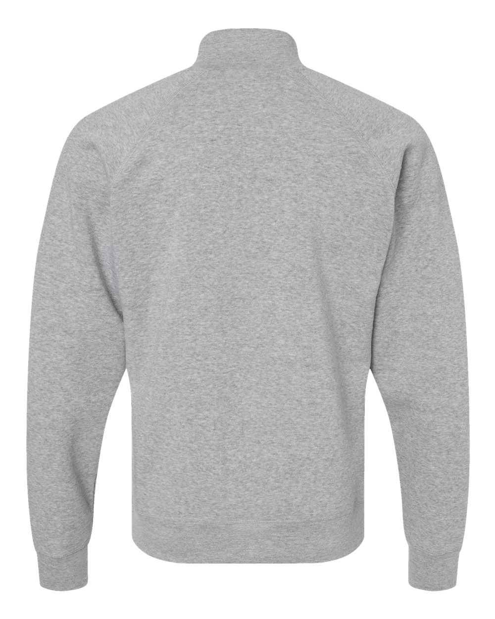 Rear View of Grey Triblend Triblend Quarter-Zip Sweatshirt - 8869