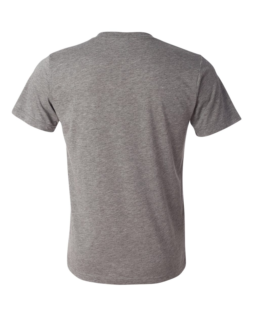 Rear View of Grey Triblend Triblend V-Neck Short Sleeve Tee - 3415