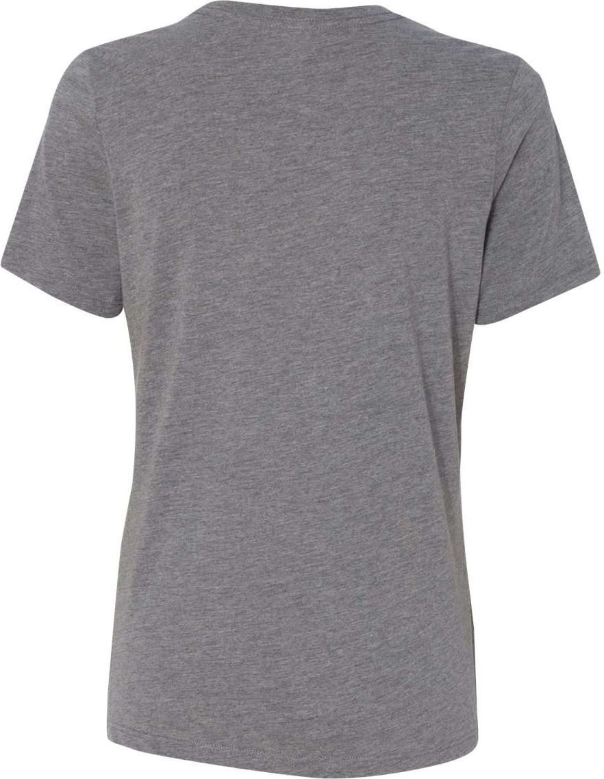 Rear View of Grey Triblend Women’s Relaxed Fit Triblend Tee - 6413