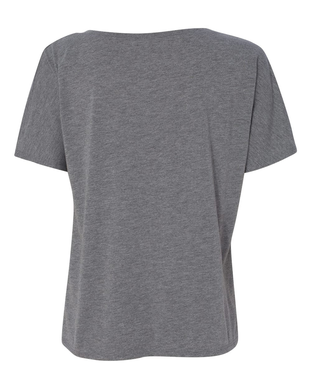 Rear View of Grey Triblend Women’s Slouchy V-Neck Tee - 8815