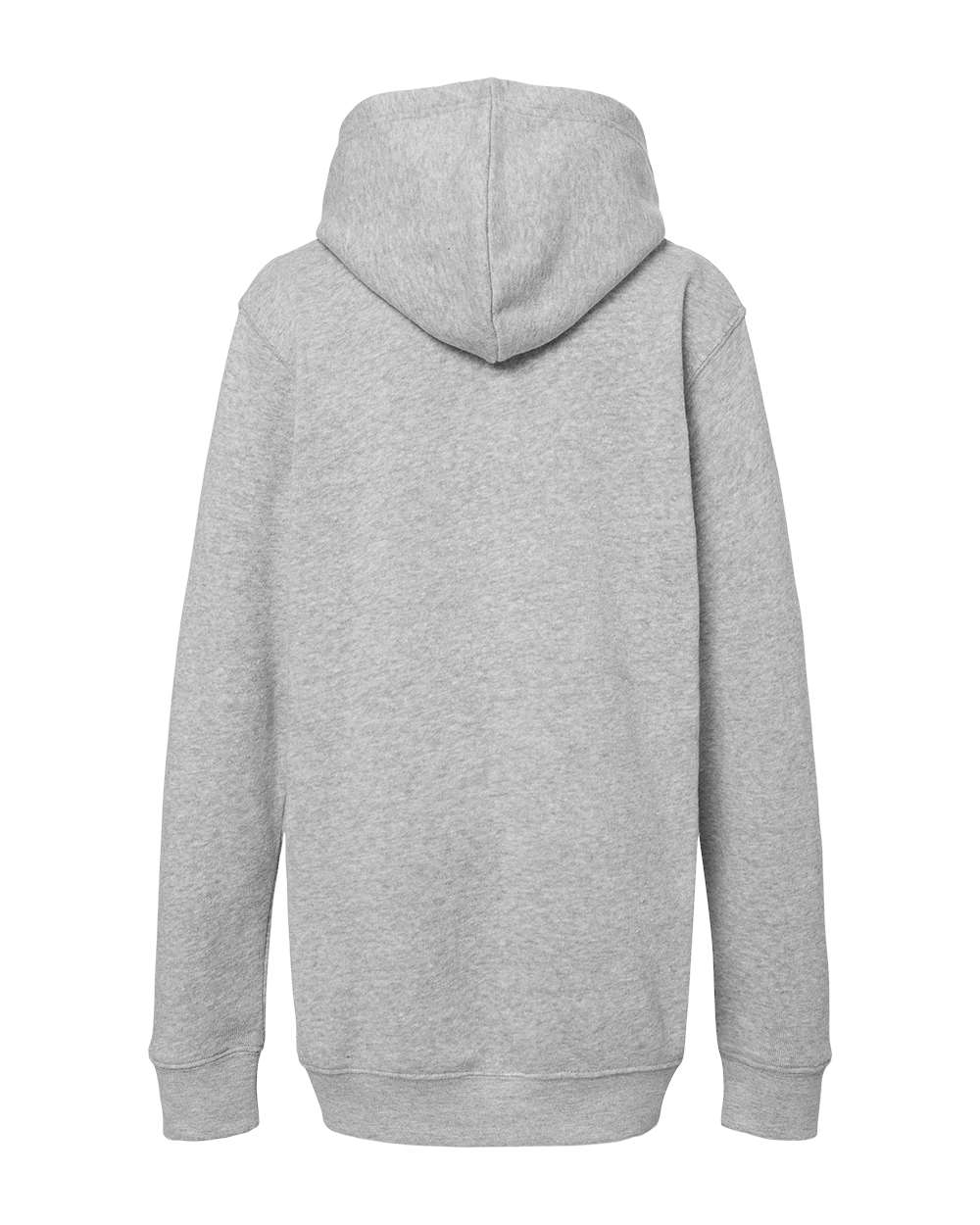 Rear View of Grey Triblend Youth Triblend Fleece Hooded Sweatshirt - 8880