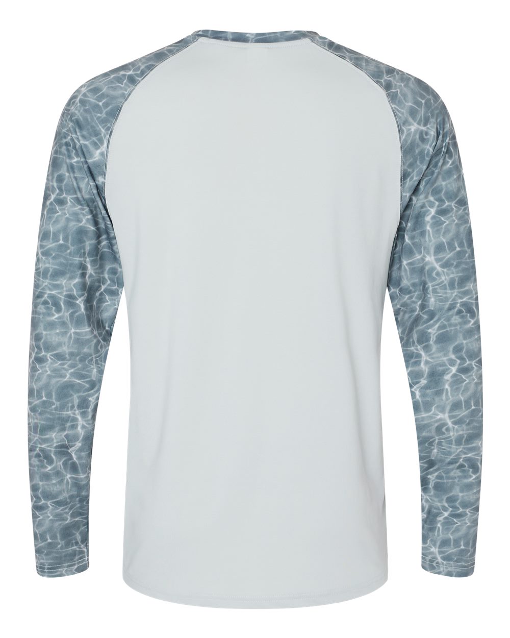 Rear View of Grey Water Panama Colorblocked Long Sleeve T-Shirt - 231