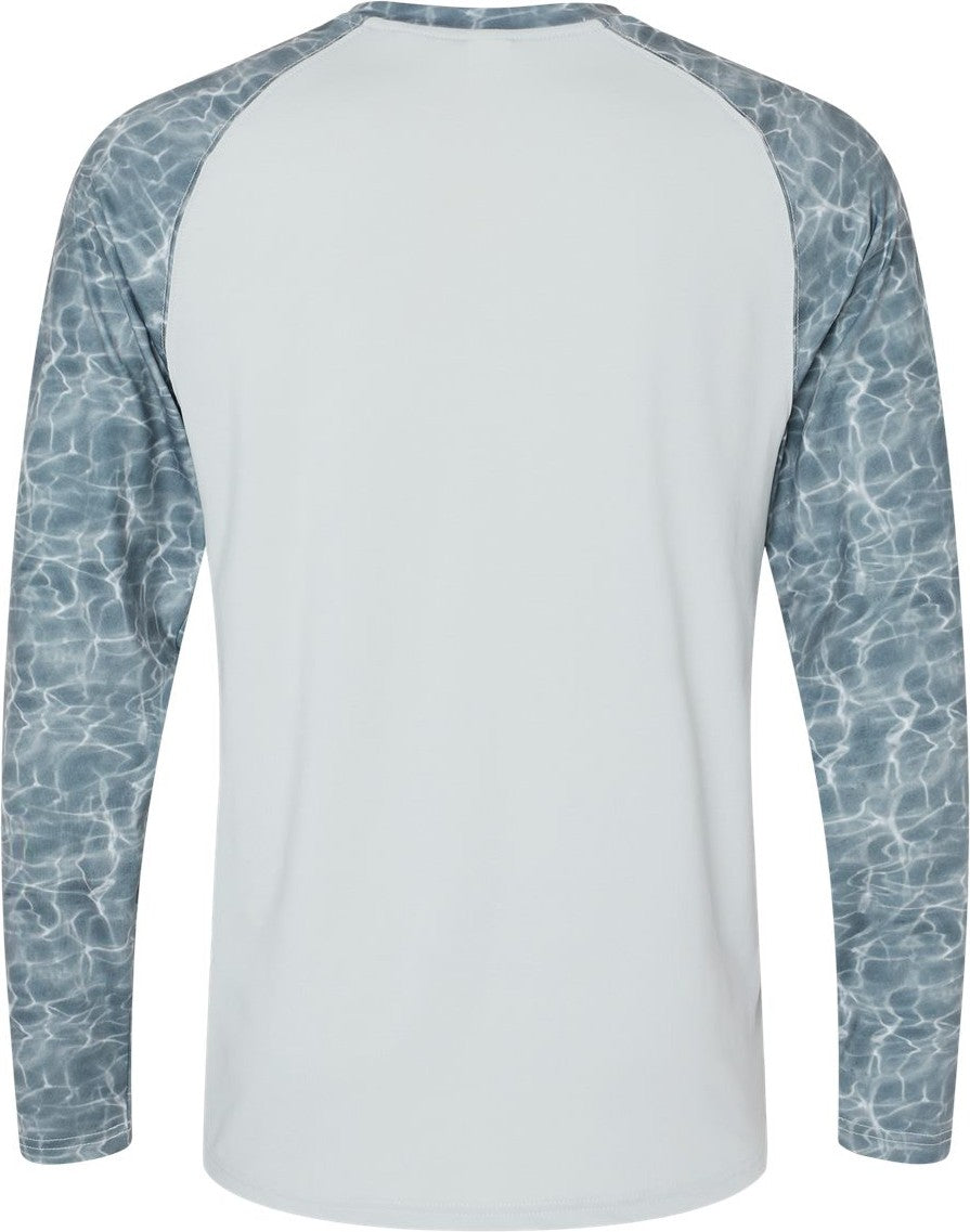 Front View of Grey Water Panama Colorblocked Long Sleeve T-Shirt - 231