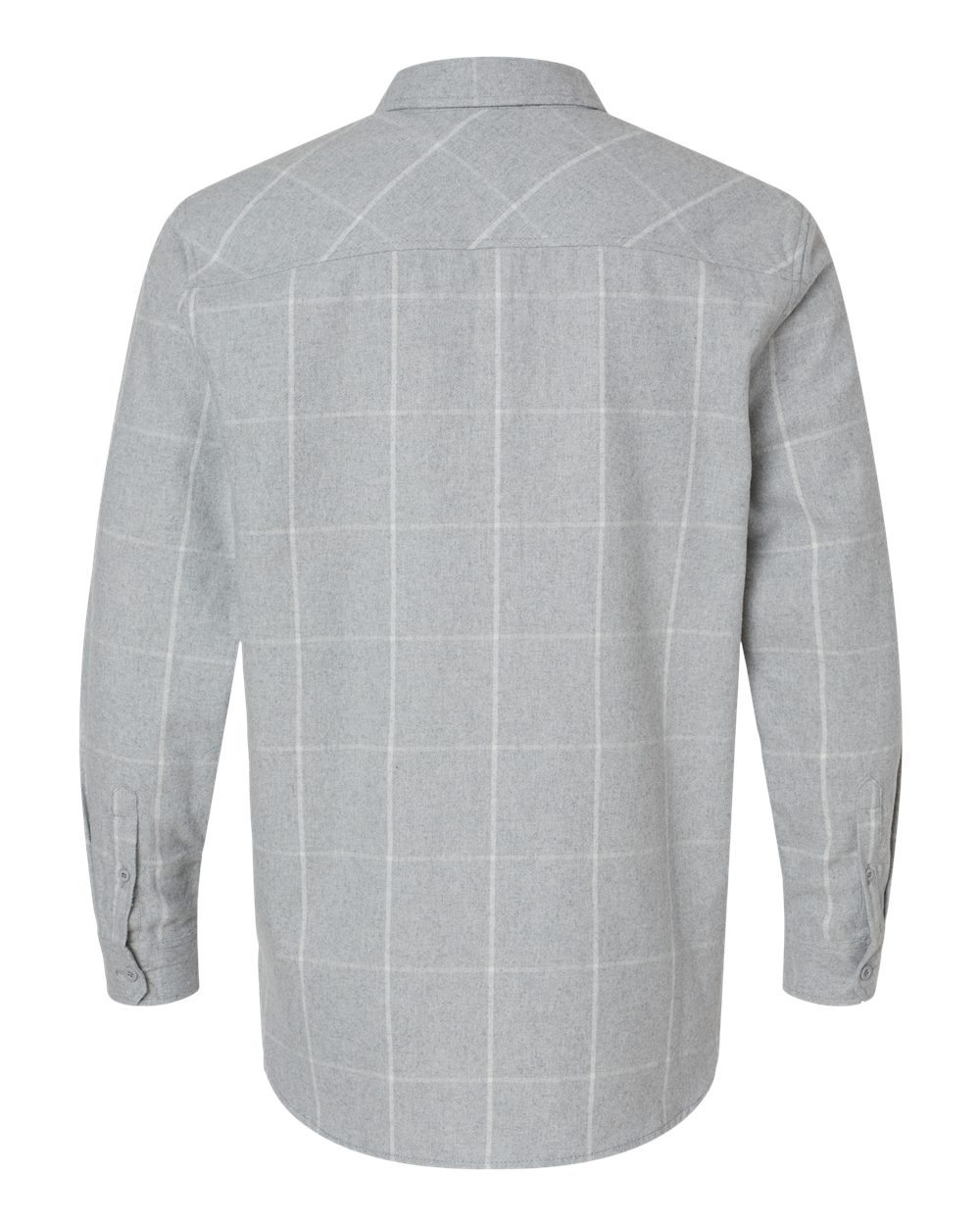 Rear View of Grey/ White Women's Boyfriend Flannel - 5215