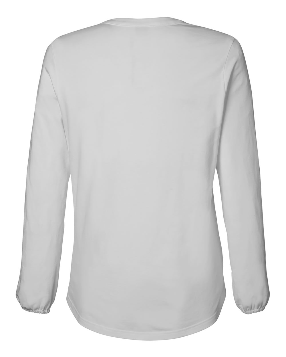 Rear View of Grey Women's Raleigh Half-Placket Knit Top - DP122W