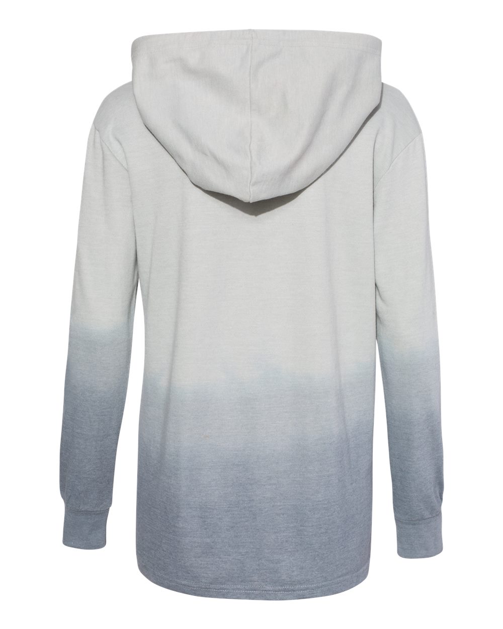 Rear View of Greyscale Women's French Terry Ombré Hooded Sweatshirt - W20185