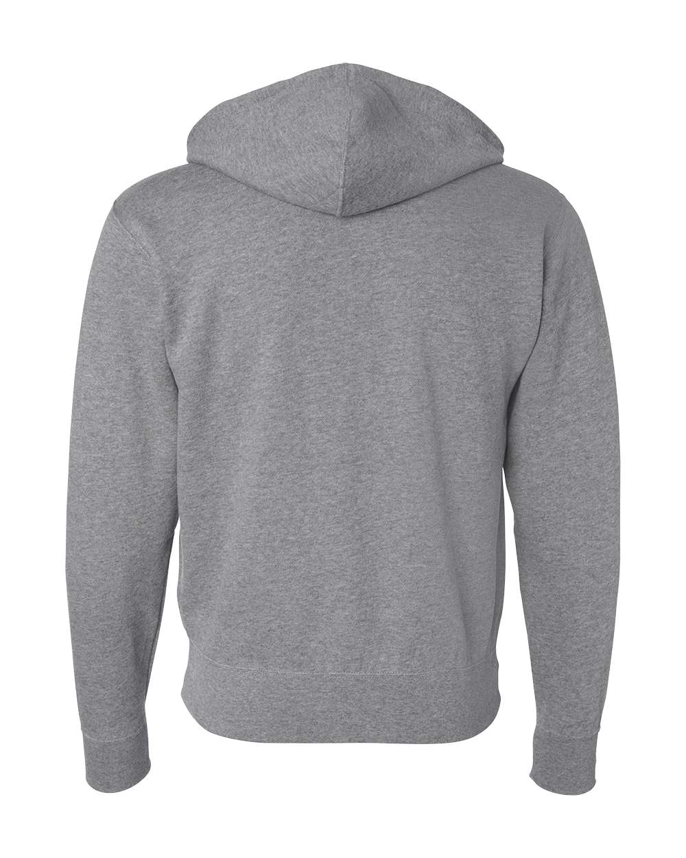 Rear View of Gunmetal Heather Lightweight Full-Zip Hooded Sweatshirt - AFX90UNZ