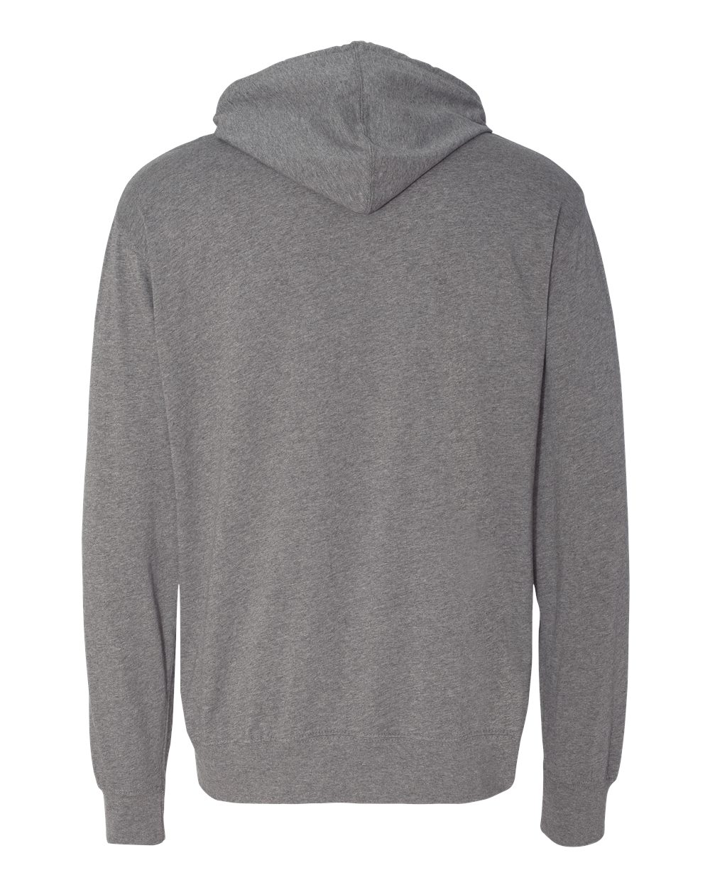 Rear View of Gunmetal Heather Lightweight Hooded Pullover T-Shirt - SS150J