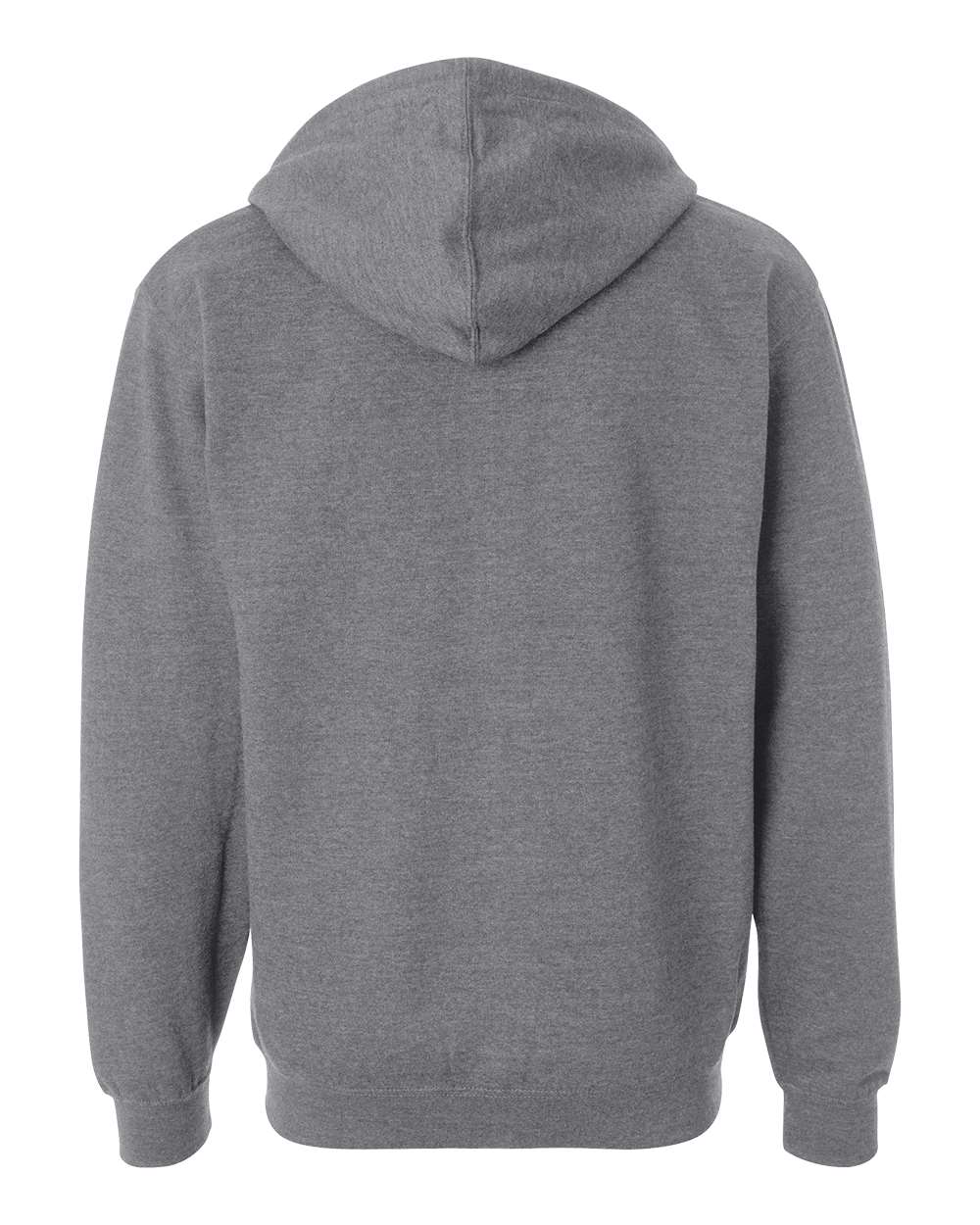 Rear View of Gunmetal Heather Midweight Full-Zip Hooded Sweatshirt - SS4500Z