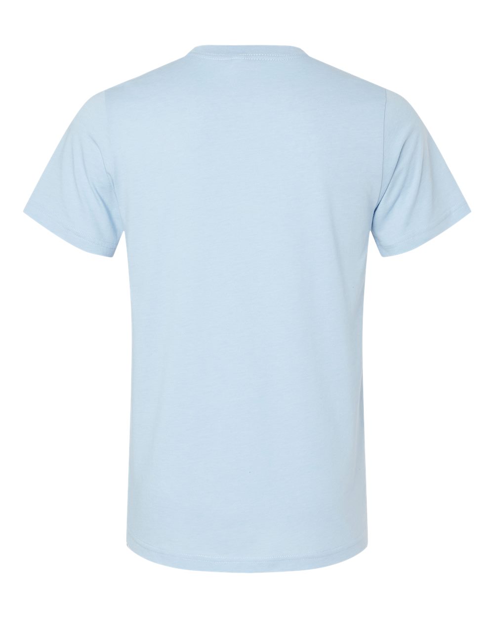 Rear View of Heather Baby Blue CVC Jersey Tee - 3001CVC