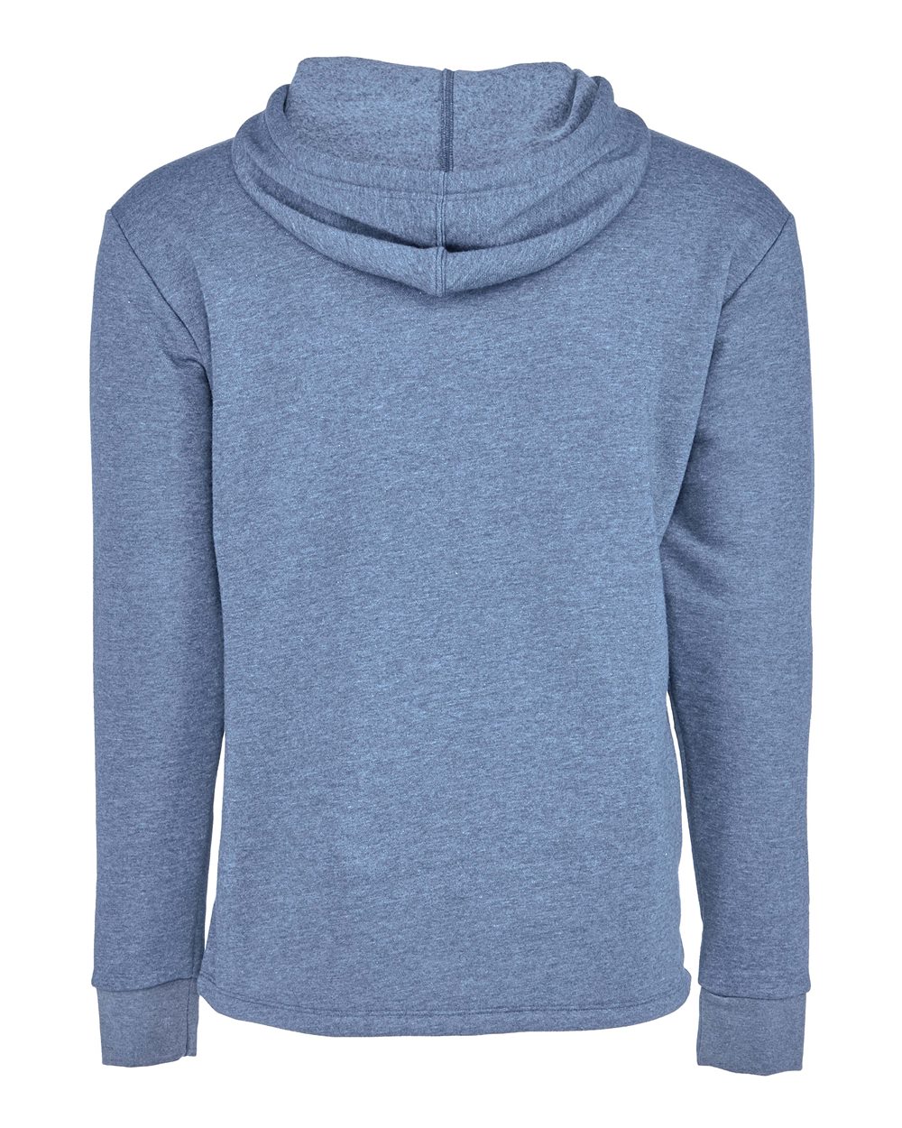 Rear View of Heather Bay Blue Malibu Welt Pocket Hoodie - 9300