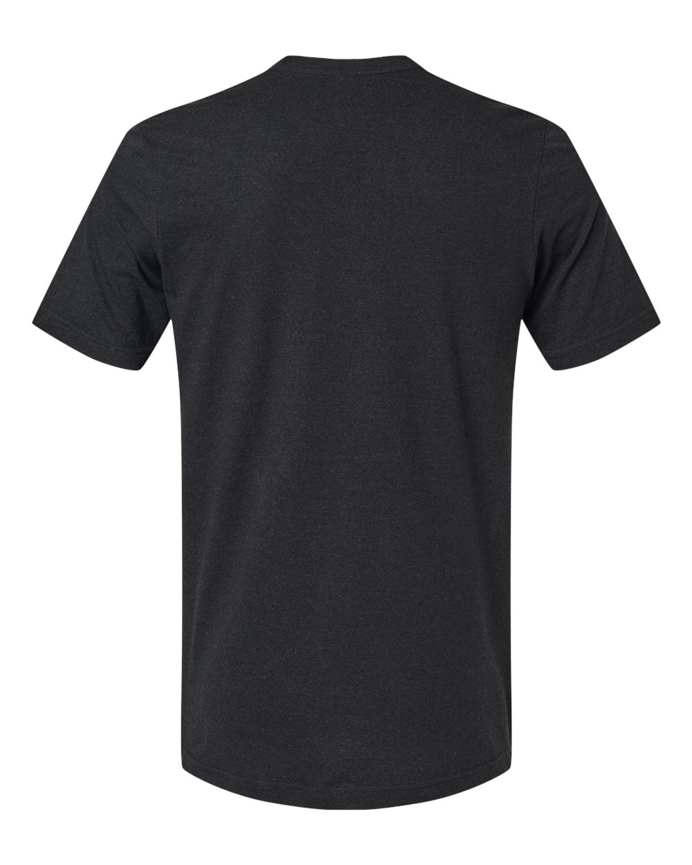 Rear View of Heather Black Combed CVC T-Shirt - 602CVC