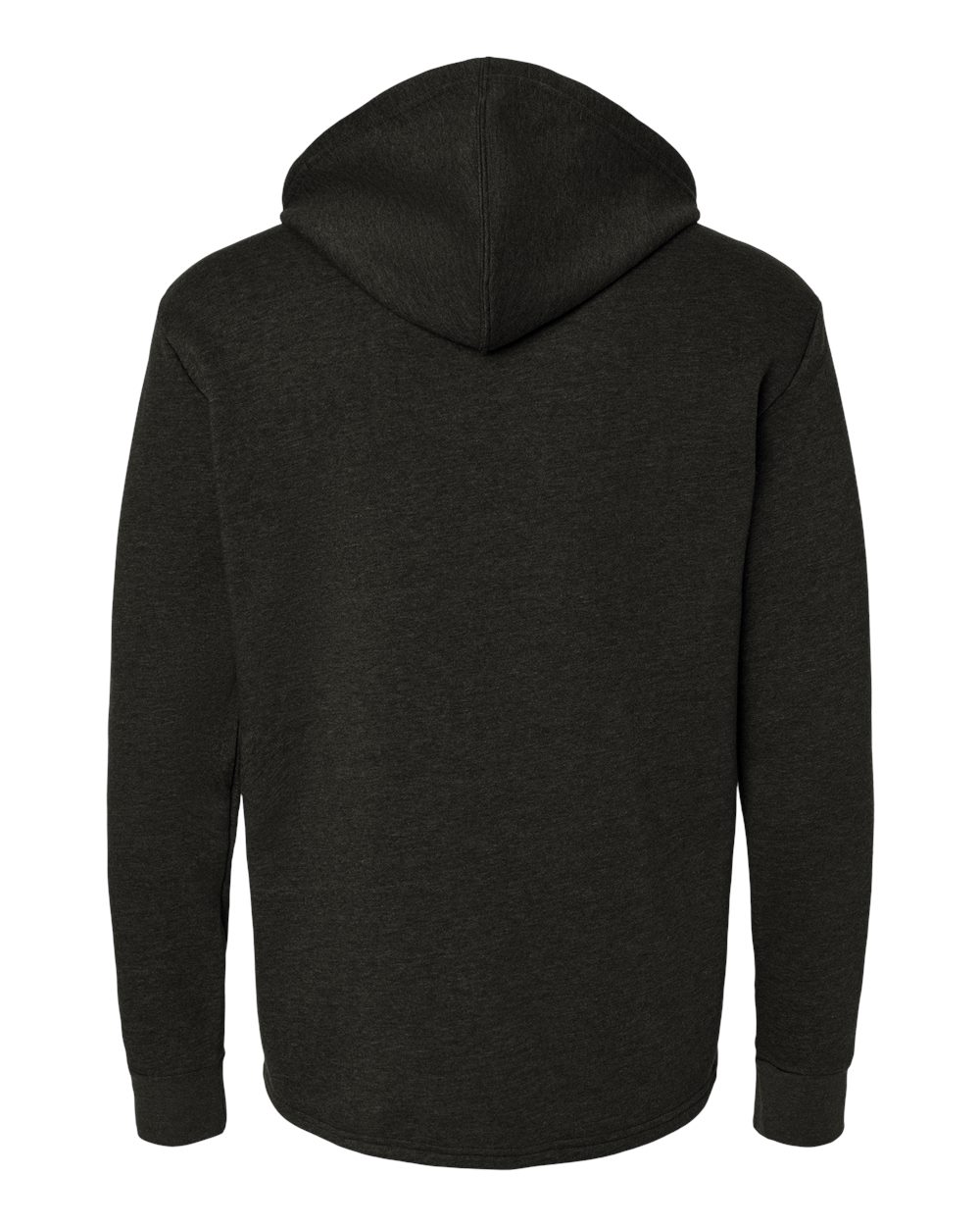 Rear View of Heather Black Malibu Welt Pocket Hoodie - 9300