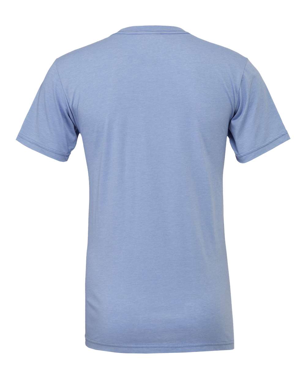 Rear View of Heather Blue CVC Jersey Tee - 3001CVC
