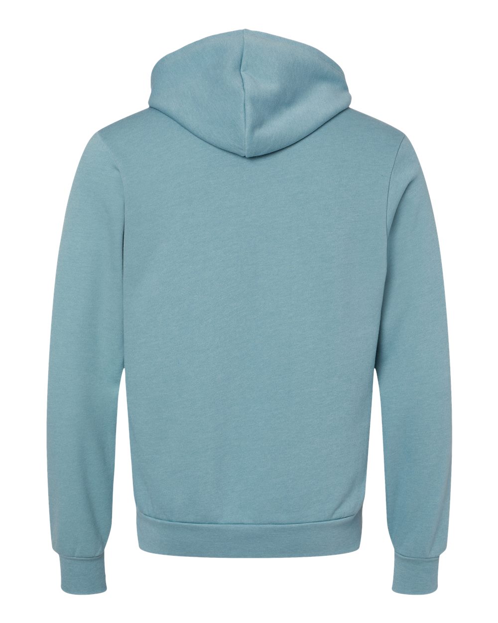 Rear View of Heather Blue Lagoon Sponge Fleece Hoodie - 3719
