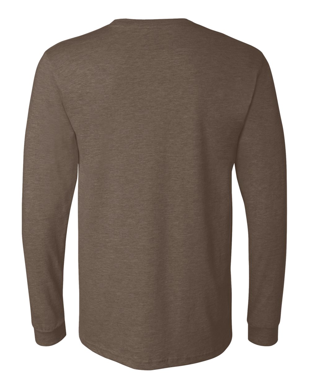 Rear View of Heather Brown Heather CVC Long Sleeve Tee - 3501CVC