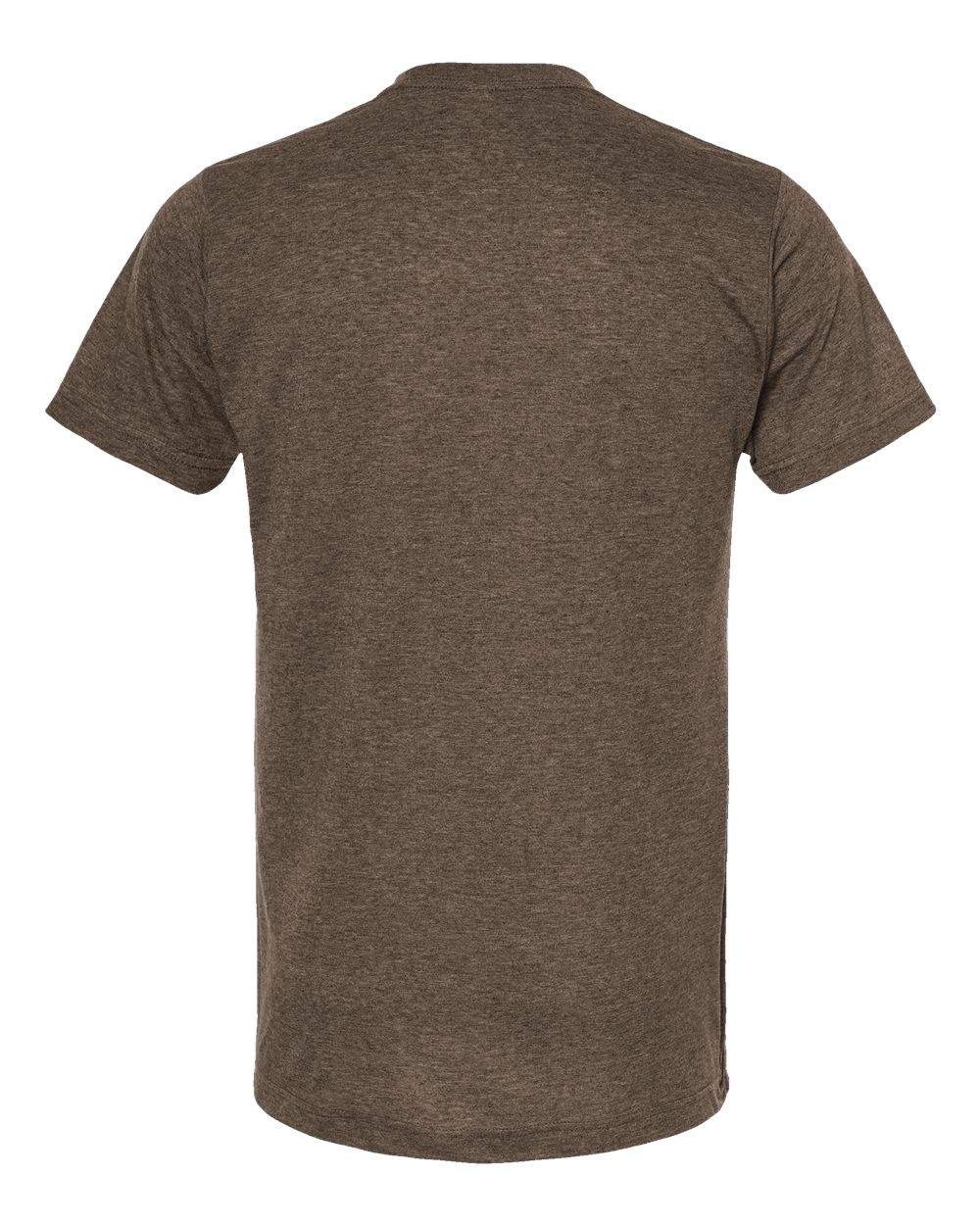 Rear View of Heather Brown Poly-Rich T-Shirt - 241