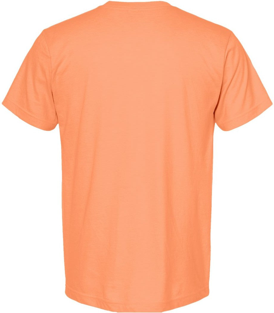 Rear View of Heather Cantaloupe Fine Jersey T-Shirt - 202