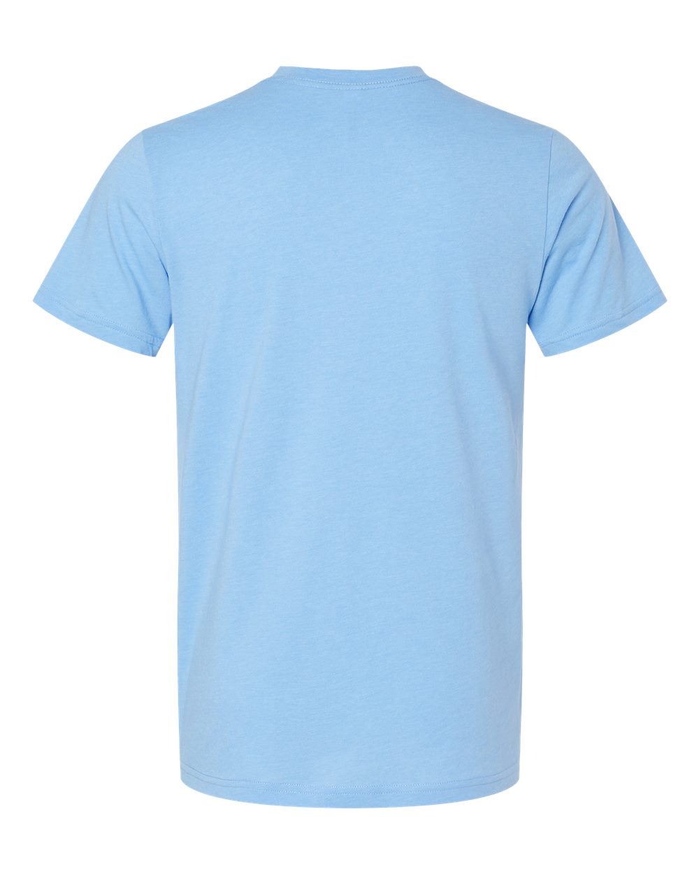 Rear View of Heather Carolina Blue CVC Jersey Tee - 3001CVC