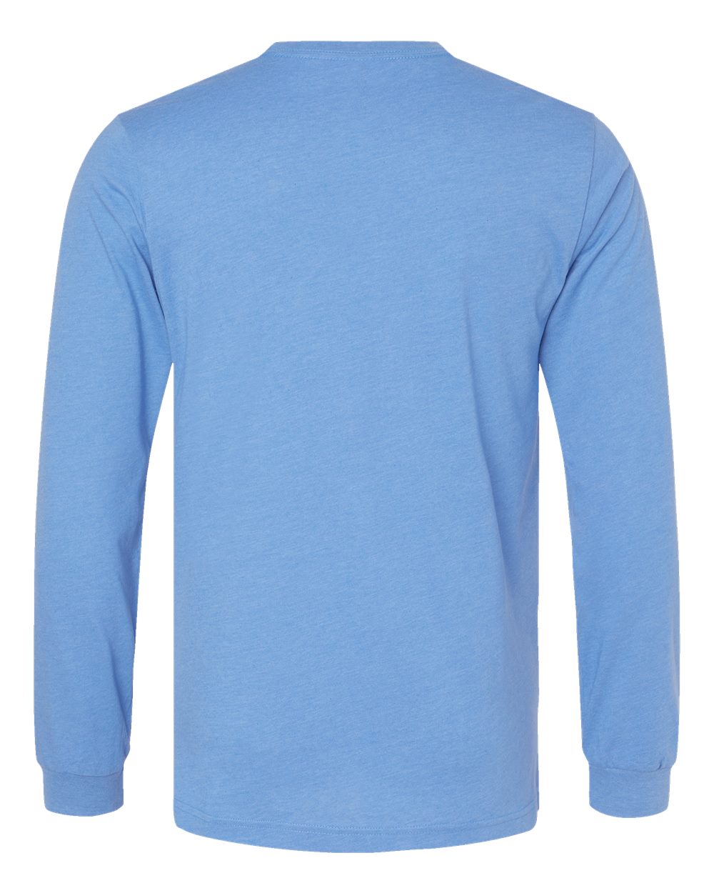 Rear View of Heather Carolina Blue Heather CVC Long Sleeve Tee - 3501CVC