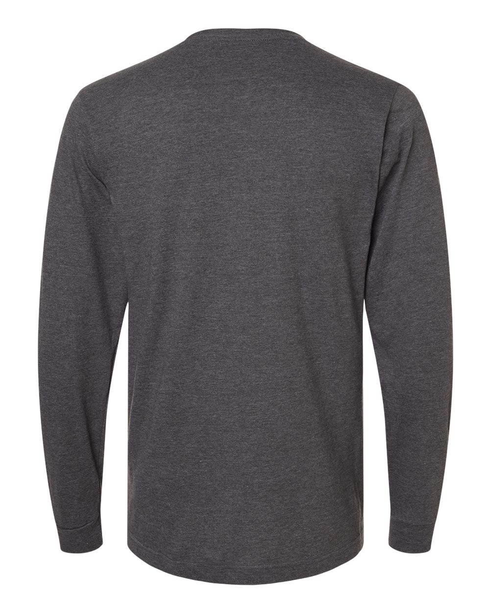 Rear View of Heather Charcoal Fine Jersey Long Sleeve T-Shirt - 202LS