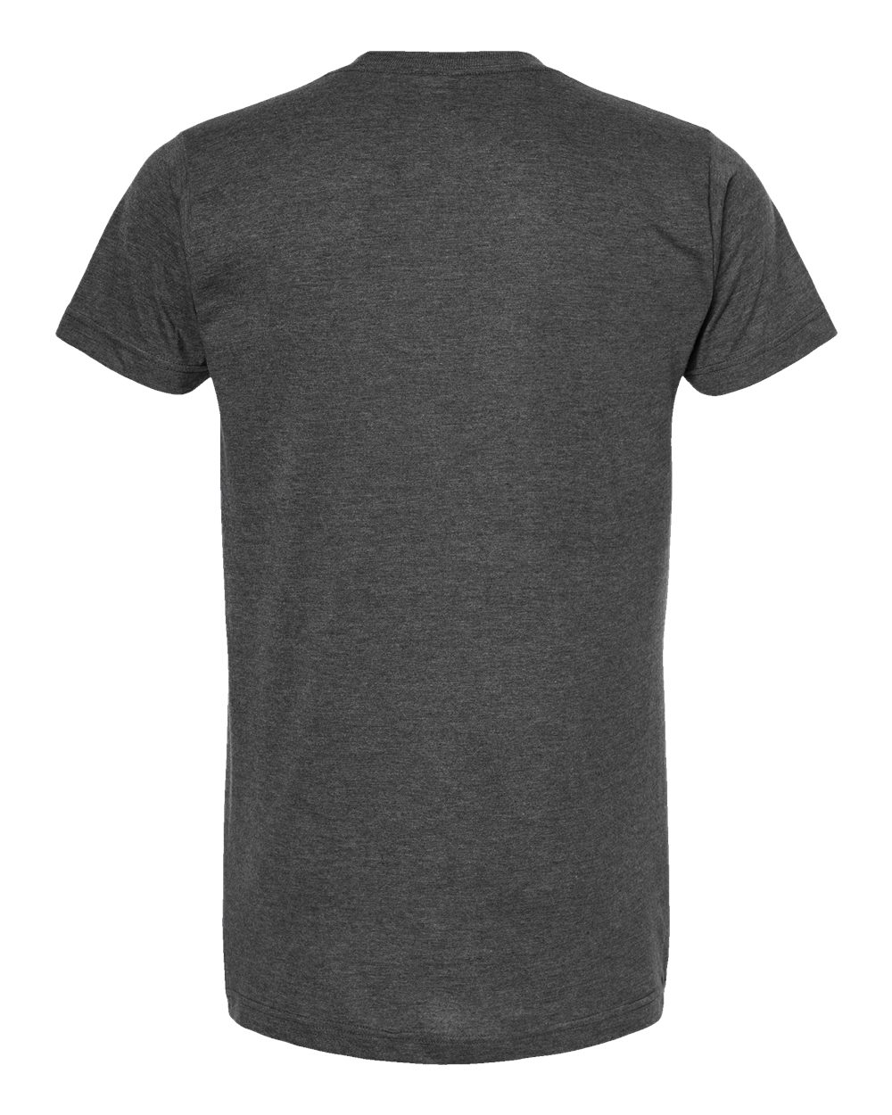 Rear View of Heather Charcoal Fine Jersey T-Shirt - 202