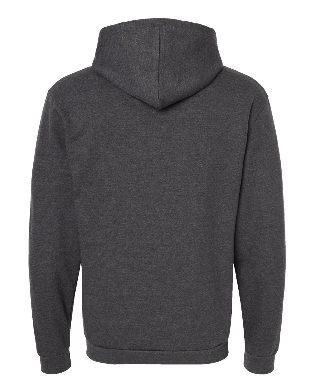 Rear View of Heather Charcoal Full-Zip Hooded Sweatshirt - 331