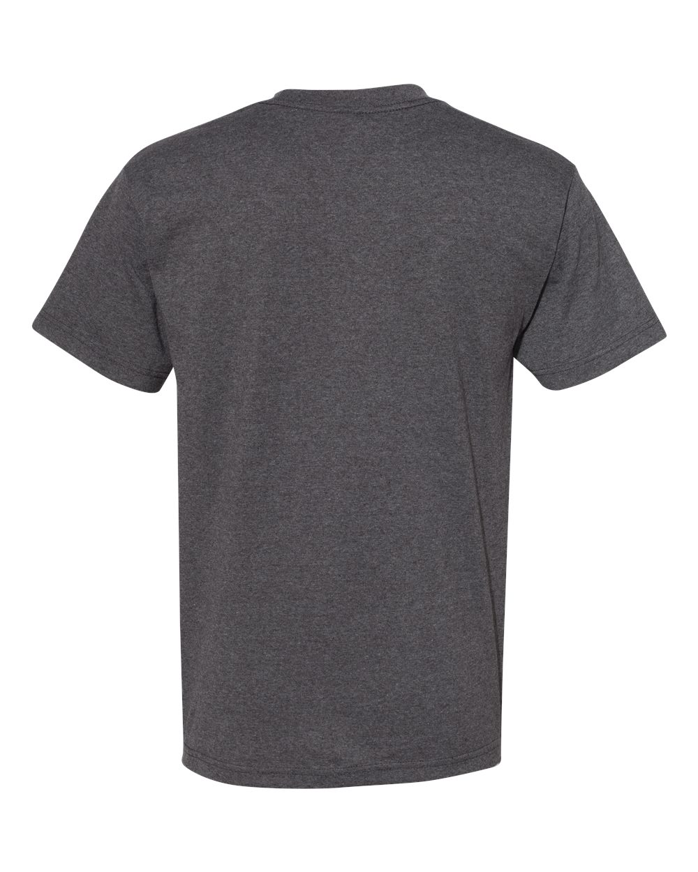 Rear View of Heather Charcoal Heavyweight Cotton Tee - 1301