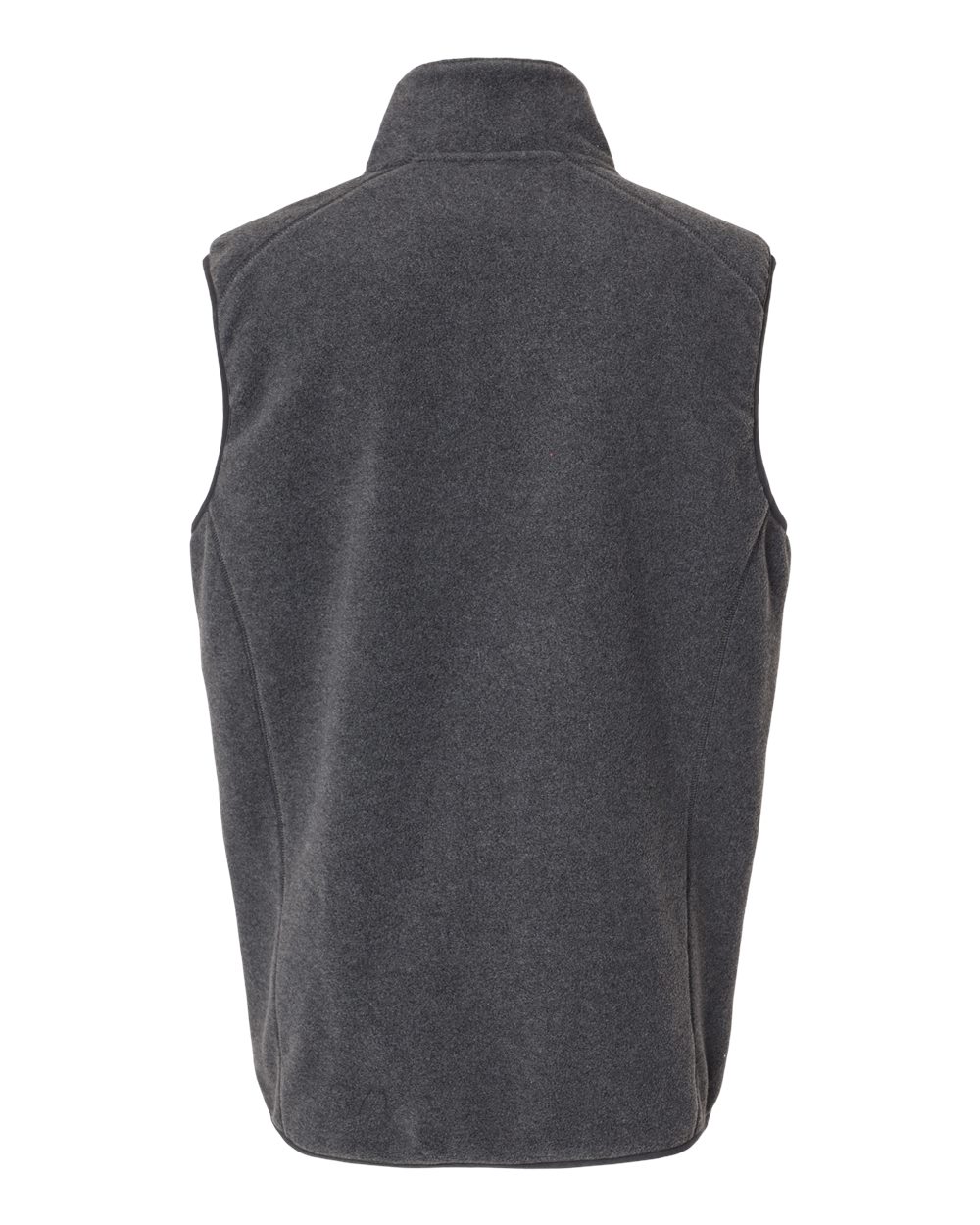 Rear View of Heather Charcoal Polar Fleece Vest - 3012