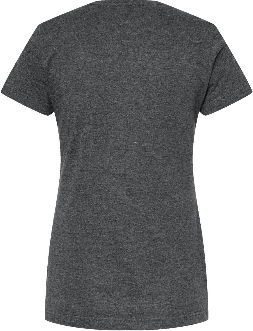 Rear View of Heather Charcoal Women's Fine Jersey Classic Fit T-Shirt - 216