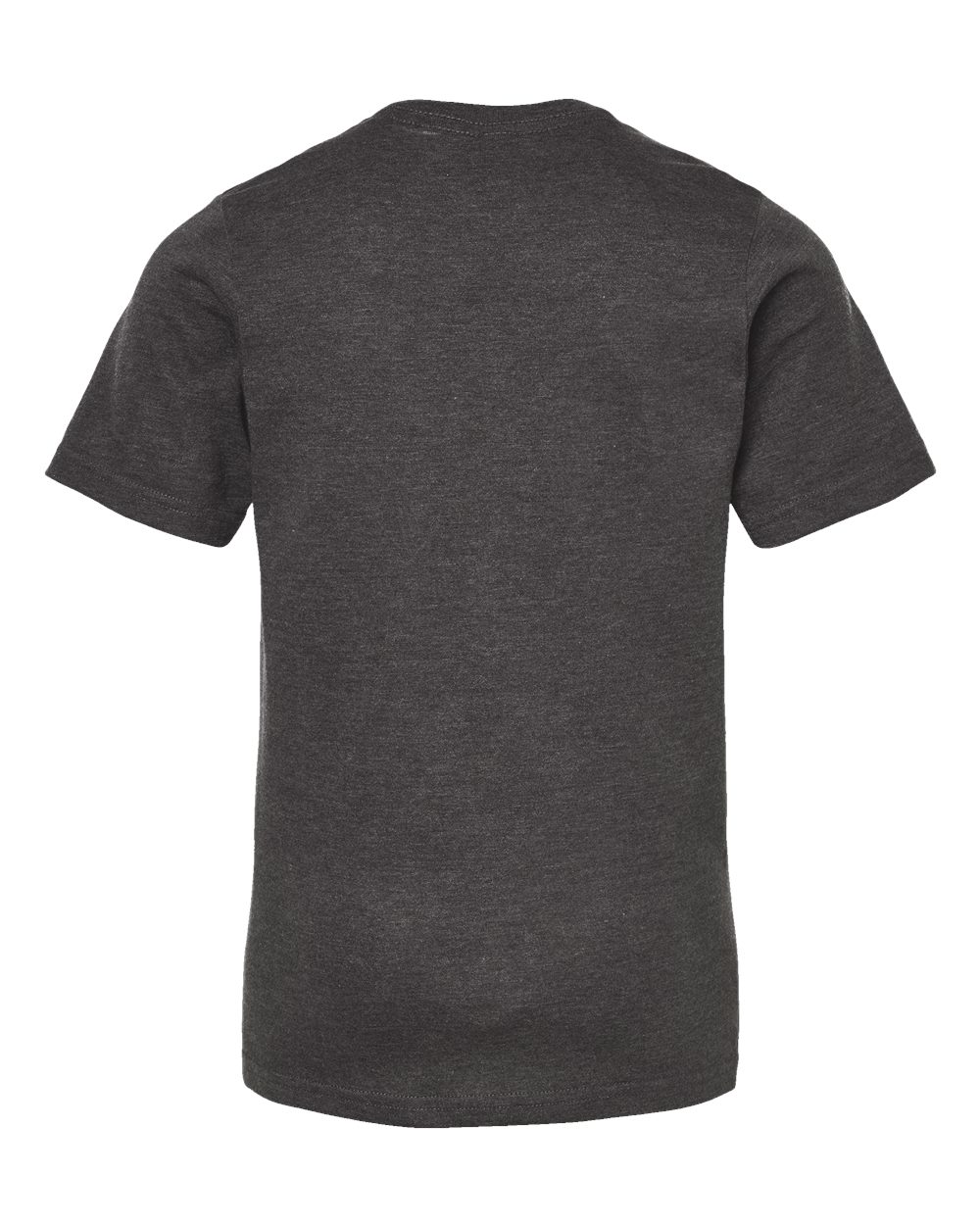 Rear View of Heather Charcoal Youth Heavyweight Jersey T-Shirt - 295