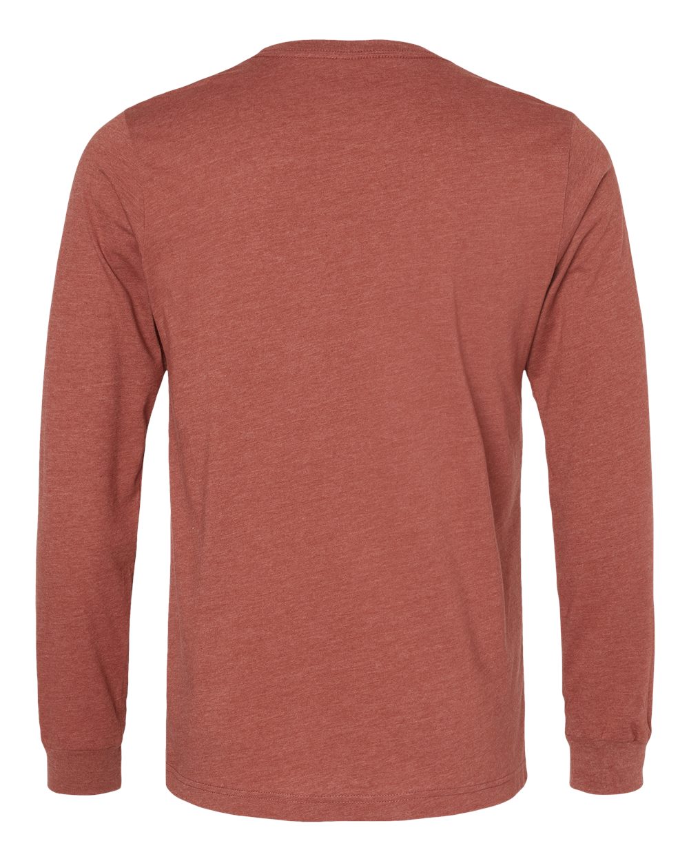 Rear View of Heather Clay Heather CVC Long Sleeve Tee - 3501CVC