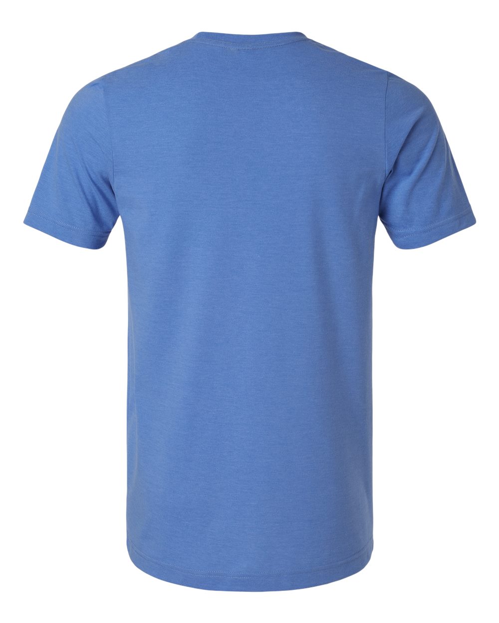 Rear View of Heather Columbia Blue Combed CVC T-Shirt - 602CVC