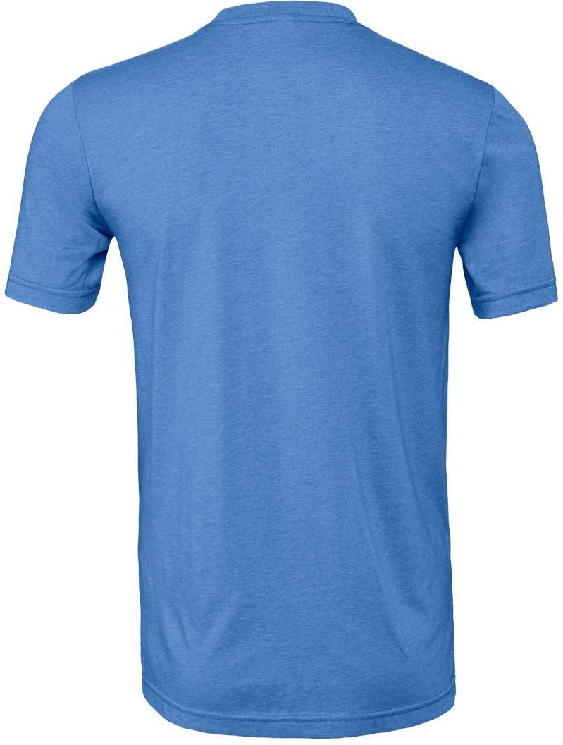 Rear View of Heather Columbia Blue CVC Jersey Tee - 3001CVC