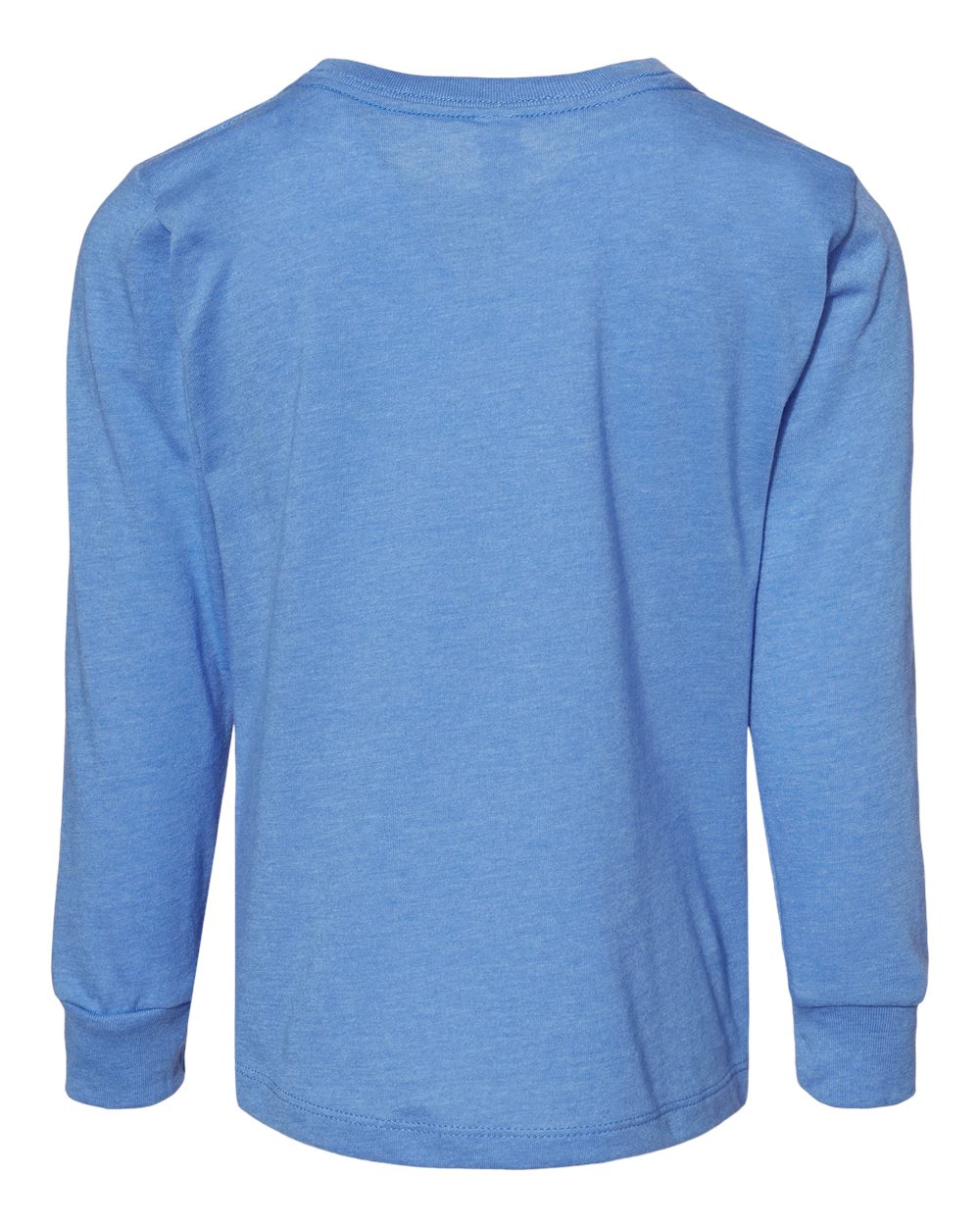 Rear View of Heather Columbia Blue Toddler Jersey Long Sleeve Tee - 3501T