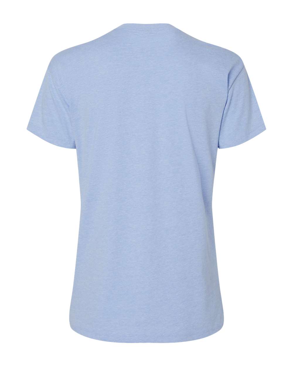 Rear View of Heather Columbia Blue Women's CVC Relaxed T-Shirt - 6600